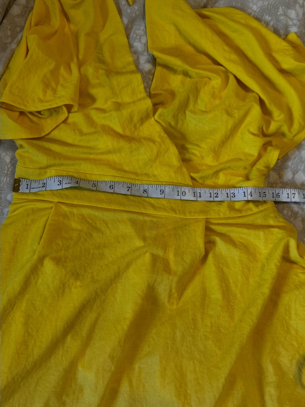 Mango Yellow V-Neck Midi Dress with Flutter Sleeves - Picture 5 of 10